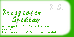 krisztofer sziklay business card